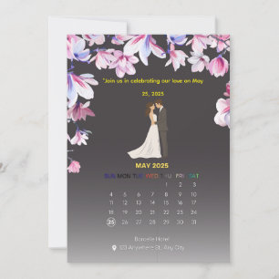Elegant Wedding Calendar Invitation