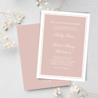 Elegant Wedding Calligraphy Blush Pink Script  Invitation