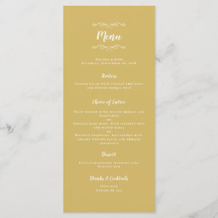 Elegant Wedding Calligraphy Dinner Party Chic Gold Menu