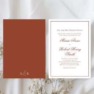 Elegant Wedding Calligraphy Script Burgundy Invitation