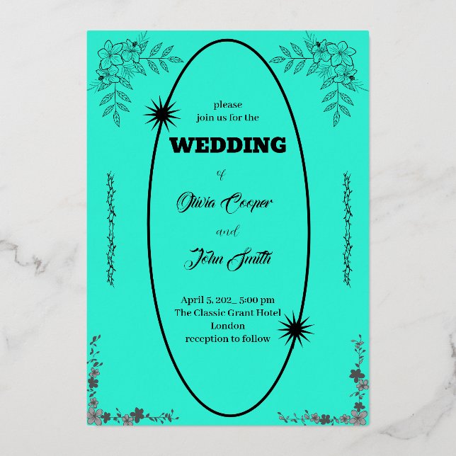 Elegant wedding card design (Front)