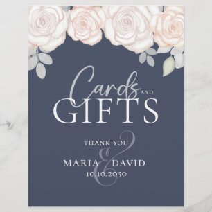 Elegant Wedding Cards and Gifts Sign Slate Blue