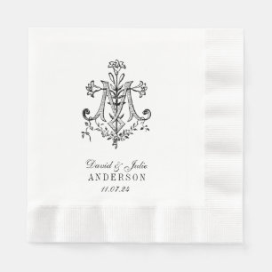 Elegant Wedding Catholic Marian Cross Religious Napkin