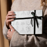 Elegant Wedding Celebration Icon Wrapping Paper<br><div class="desc">Add a touch of sophistication to your wedding gifts with this beautifully designed wrapping paper featuring an array of delicate line art icons. Perfectly capturing the essence of love and celebration, this design showcases wedding dresses, bouquets, tuxedos, doves, cakes, and other romantic elements in a seamless pattern. Ideal for weddings,...</div>