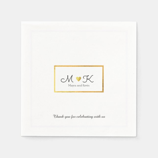 Elegant Wedding Celebration Reception White Napkin (Front)