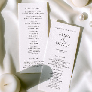 Elegant Wedding Ceremony & Reception Program