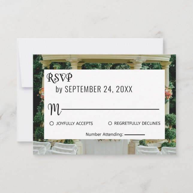 Elegant wedding ceremony summer floral wedding RSV RSVP Card (Front)