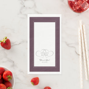 Elegant Wedding Chic Purple Hearts Forever Love Napkin