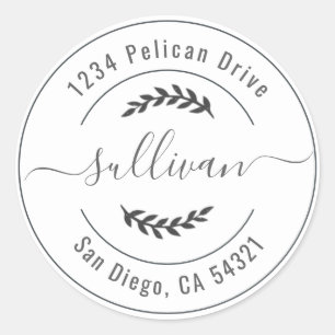 Elegant Wedding Circle Script Return Address Label