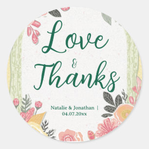 Elegant Wedding  Classic Round Sticker