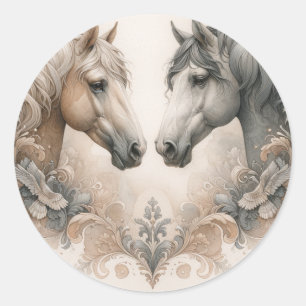 Elegant Wedding Classic Round Sticker