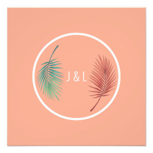 Elegant wedding classic stylised "J & L" monogram Photo Print
