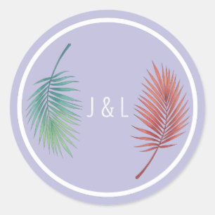 Elegant wedding classic stylised "J & L" monogram Round Sticker