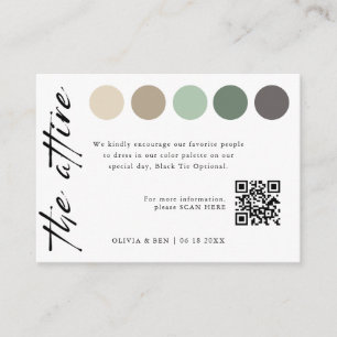 Elegant Wedding Colour Dress Code Insert