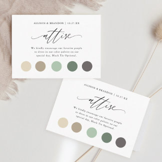 Elegant Wedding Colour Dress Code Insert