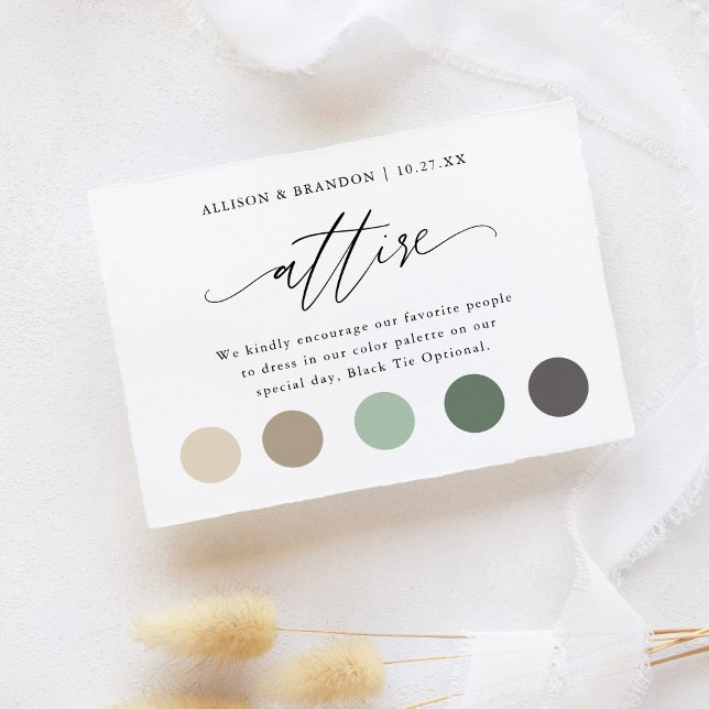 Elegant  Wedding Colour Dress Code Insert Download Invitation (Creator Uploaded)