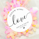 Elegant Wedding Confetti Packets Classic Round Sticker<br><div class="desc">This editable template empowers you to personalise every detail. Designed with a timeless minimalist aesthetic, it seamlessly complements any wedding theme. Create a unique and elegant touch to your confetti bags with this customisable sticker template, adding a touch of sophistication to your special day. If you require assistance or desire...</div>