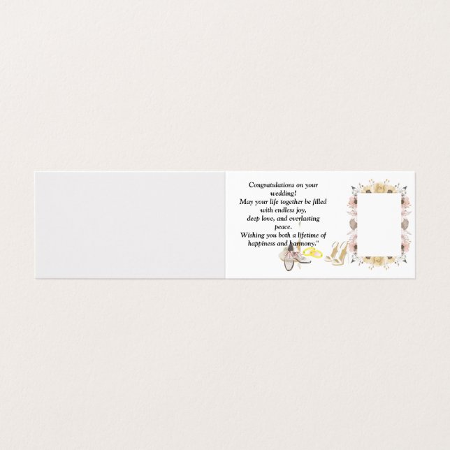 Elegant Wedding Congratulations Card | Romantic Fl (Outside Unfolded)