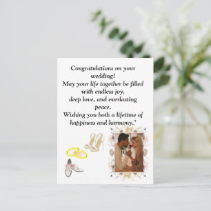 Elegant Wedding Congratulations Card Romantic Fl