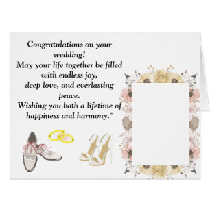 Elegant Wedding Congratulations Card   Romantic Fl