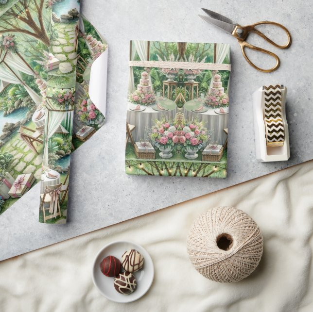 Elegant Wedding Craft or Gift  Wrapping Paper (Crafts)