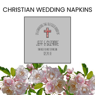 Elegant Wedding Cross Names  Napkin