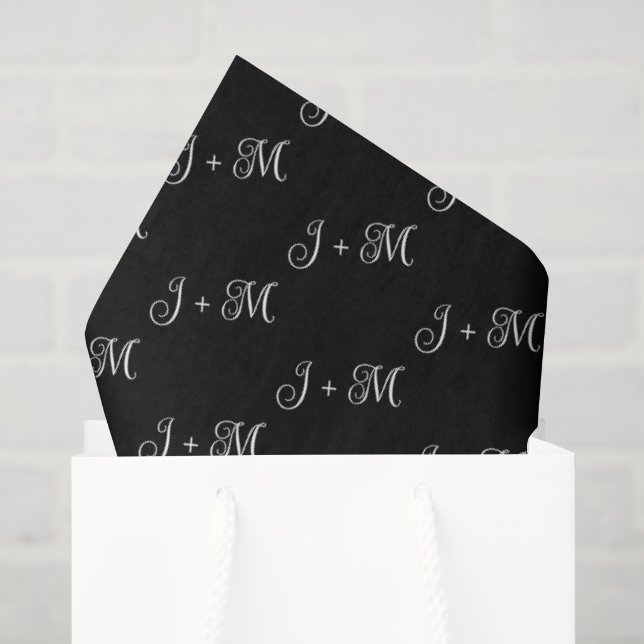 Elegant Wedding Customisable Couple's Initials Tissue Paper (Gift Bag)