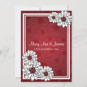 Elegant Wedding Dahlia Floral Red Invitation