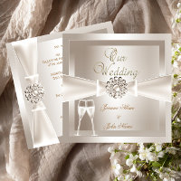 Elegant Wedding Damask Cream White Champagne