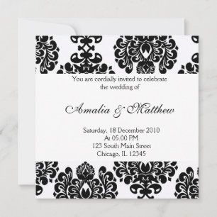 Elegant Wedding Damask Invitation
