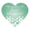 Elegant Wedding Date Flowery Heart Mint Green