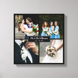 Elegant Wedding Day Photo Collage Canvas Print