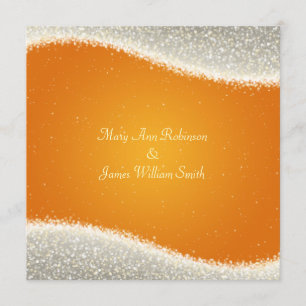 Elegant Wedding Dazzling Sparkles Orange Invitation