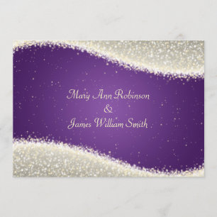 Elegant Wedding Dazzling Sparkles Purple Invitation