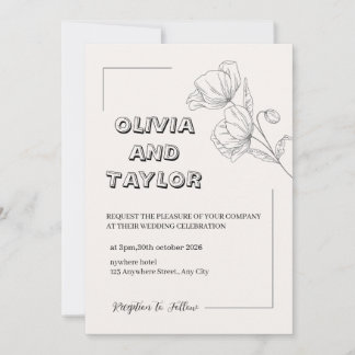 Elegant Wedding Design Invitation