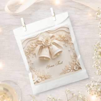 Elegant wedding design with bells and roses favour bag