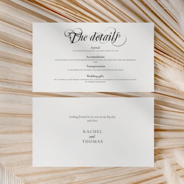 Elegant Wedding Details Accommodation  Enclosure Card (Creator Uploaded)