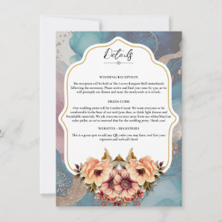Elegant Wedding Details Slip - Editable Template