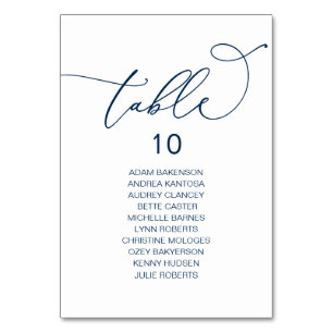 Elegant Wedding Dinner, Guests Seating Chart Table Number