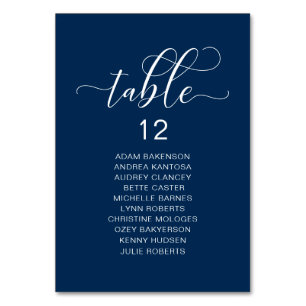 Elegant Wedding Dinner, Guests Seating Chart Table Number