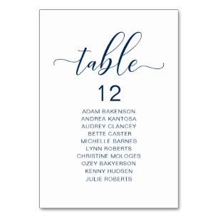 Elegant Wedding Dinner, Guests Seating Chart Table Table Number