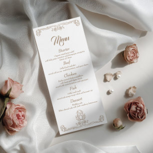 Elegant Wedding Dinner Menu – Sand Rose Filigree