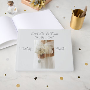 Elegant Wedding Dress and Veil Stationery Guest Book