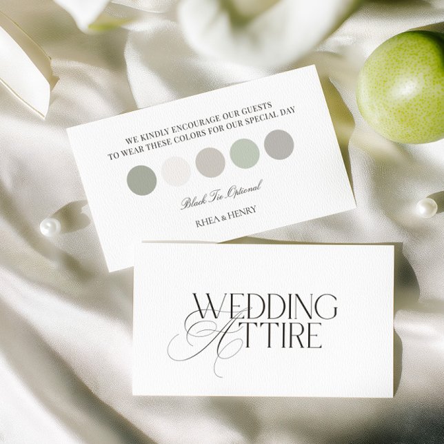 Elegant Wedding Dress Code Attire Color Card (Elegant Wedding Dress Code Attire Color Card)
