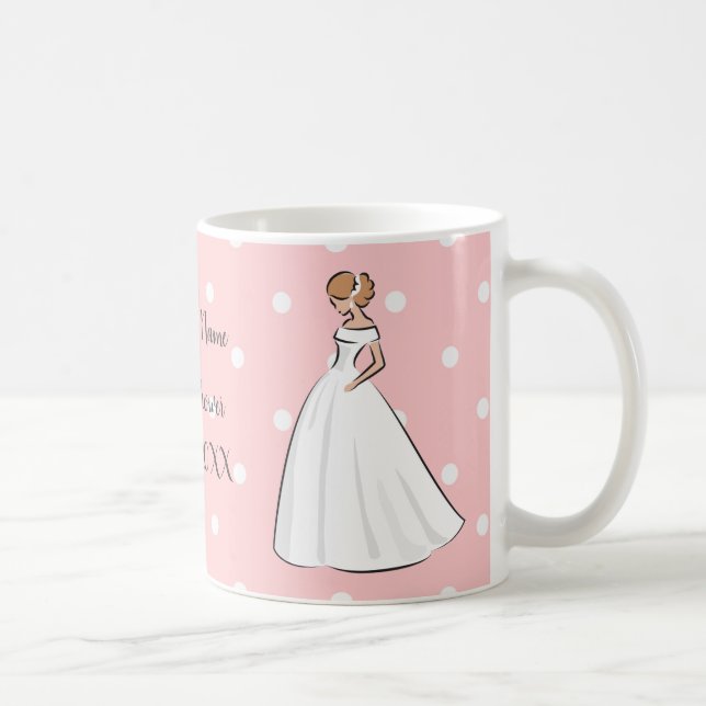 Elegant Wedding Dress happy bridal shower Coffee Mug (Right)
