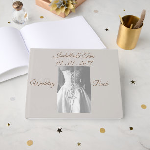 Elegant Wedding Dress, Modern and Minimal Guest Book