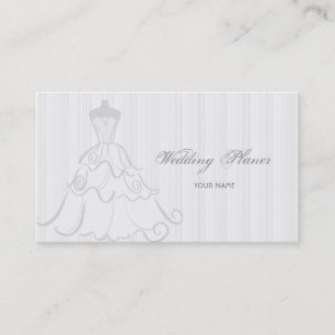 Elegant Wedding Dress White And Grey Business Card