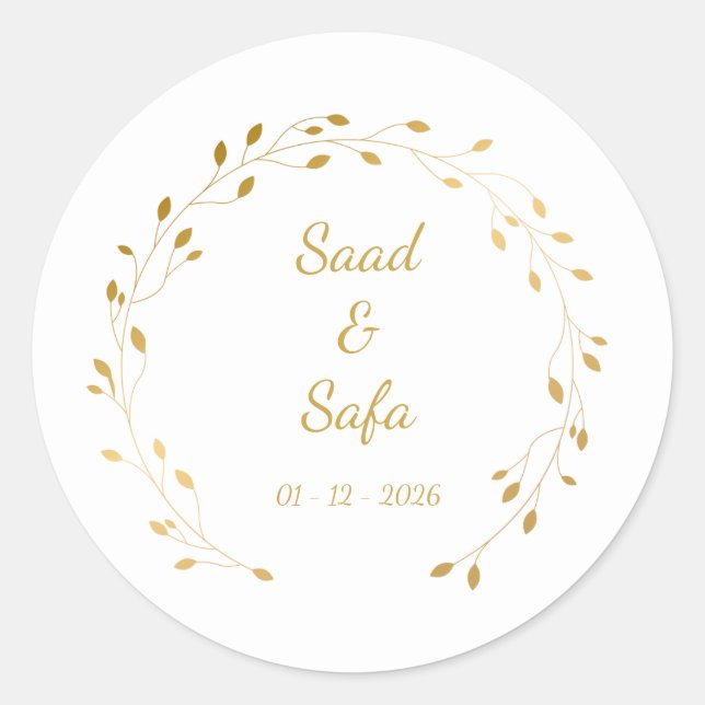 Elegant wedding envelop seal Editable stickers  (Front)
