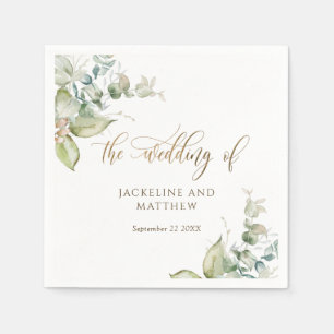 Elegant Wedding Eucalyptus Greenery Napkin