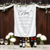 Elegant Wedding Event Bar Cocktail Menu